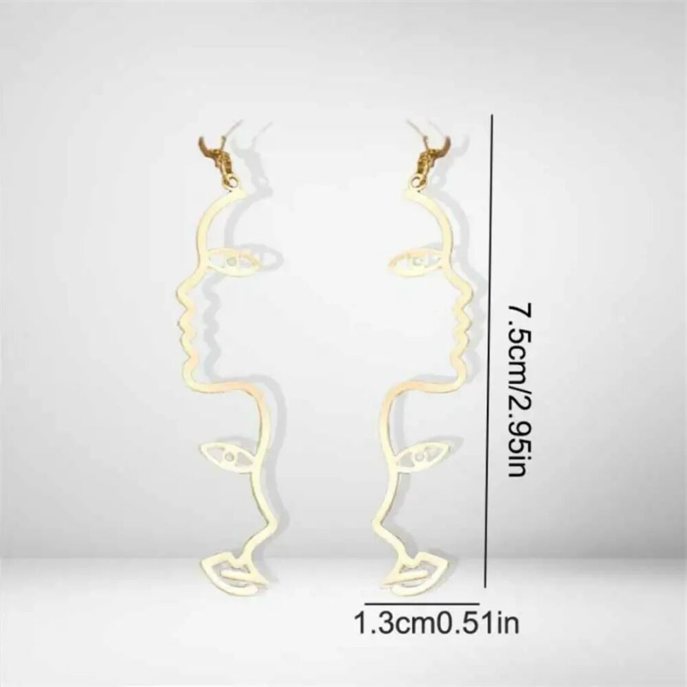 "Mystique" Woman's Silhouette Feminine Dangle Drop Earrings - Abstract Art - Picture 4 of 4